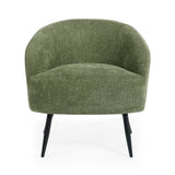 Linen Fabric Accent Chair With Black Metal Legs - Dahlia