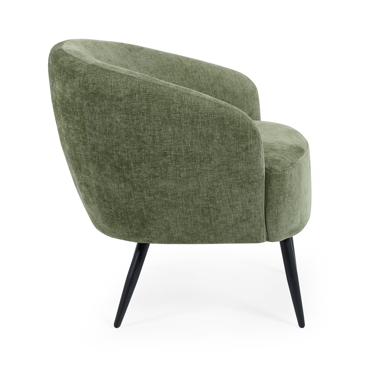 Linen Fabric Accent Chair With Black Metal Legs - Dahlia