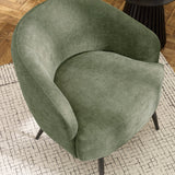 Linen Fabric Accent Chair With Black Metal Legs - Dahlia