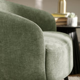 Linen Fabric Accent Chair With Black Metal Legs - Dahlia