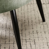 Linen Fabric Accent Chair With Black Metal Legs - Dahlia