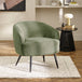 Linen Fabric Accent Chair With Black Metal Legs - Dahlia