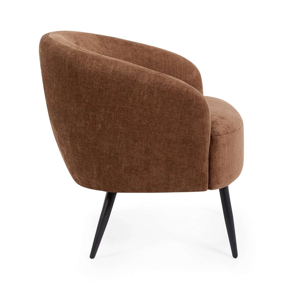 Linen Fabric Accent Chair With Black Metal Legs - Dahlia