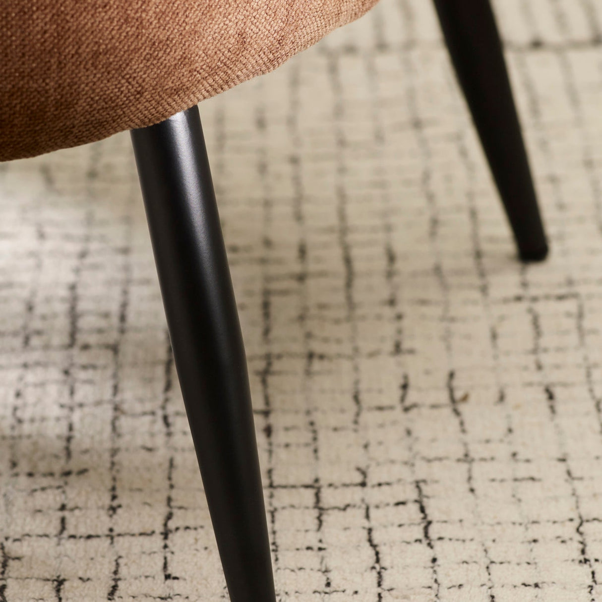 Linen Fabric Accent Chair With Black Metal Legs - Dahlia