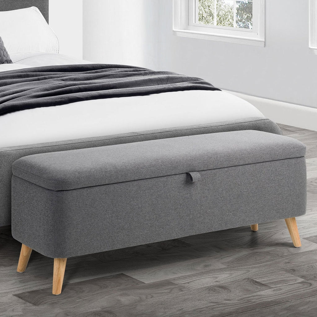 Linen Fabric Blanket Box With Storage - Astrid