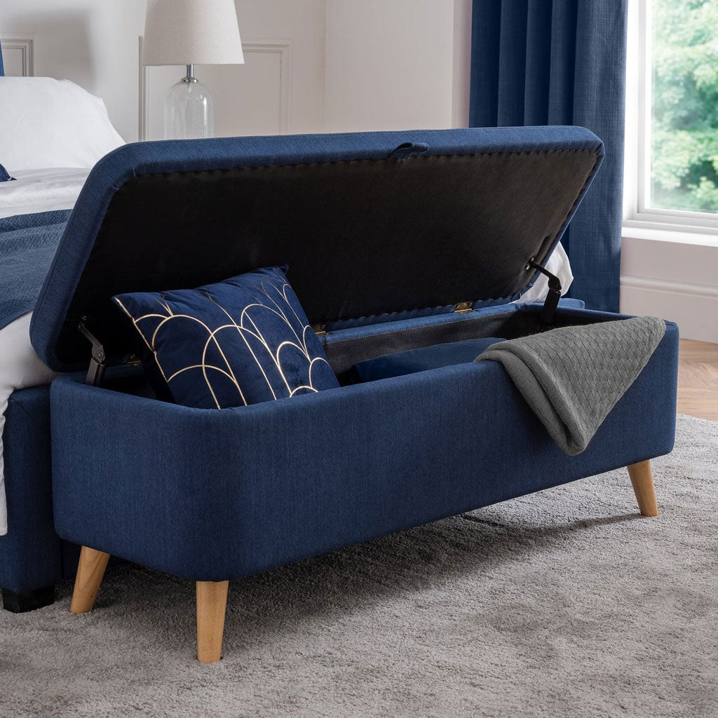 Linen Fabric Blanket Box With Storage - Astrid