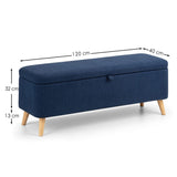 Linen Fabric Blanket Box With Storage - Astrid