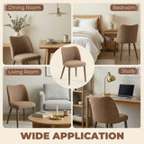 Linen Fabric Dining Chairs in Set Of 2 With Rubberwood Legs - Velmora