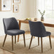 Linen Fabric Dining Chairs in Set Of 2 With Rubberwood Legs - Velmora