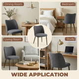 Linen Fabric Dining Chairs in Set Of 2 With Rubberwood Legs - Velmora