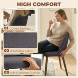 Linen Fabric Dining Chairs in Set Of 2 With Rubberwood Legs - Velmora