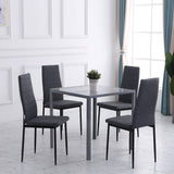 Linen Fabric Dining Chairs in Set Of 4 High Back - Velmora
