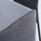 Linen Fabric Dining Chairs in Set Of 4 High Back - Velmora