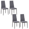 Linen Fabric Dining Chairs in Set Of 4 High Back - Velmora
