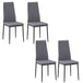 Linen Fabric Dining Chairs in Set Of 4 High Back - Velmora