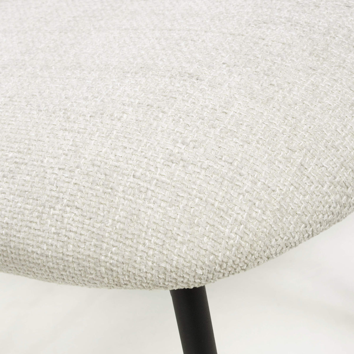 Linen Fabric Dining Chairs in Set Of 2 With Black Metal Frame - Marisa