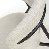 Linen Fabric Dining Chairs in Set Of 2 With Black Metal Frame - Marisa