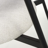 Linen Fabric Dining Chairs in Set Of 2 With Black Metal Frame - Marisa