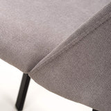 Linen Fabric Dining Chairs in Set Of 2 With Black Metal Legs - Linden