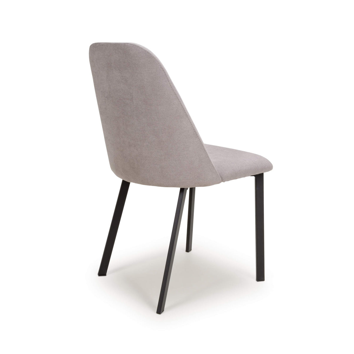 Linen Fabric Dining Chairs in Set Of 2 With Black Metal Legs - Linden