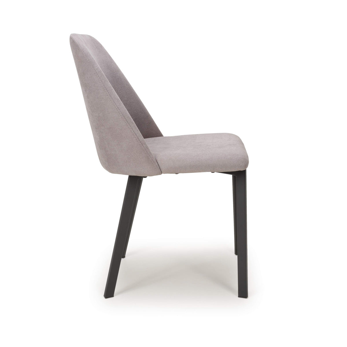 Linen Fabric Dining Chairs in Set Of 2 With Black Metal Legs - Linden