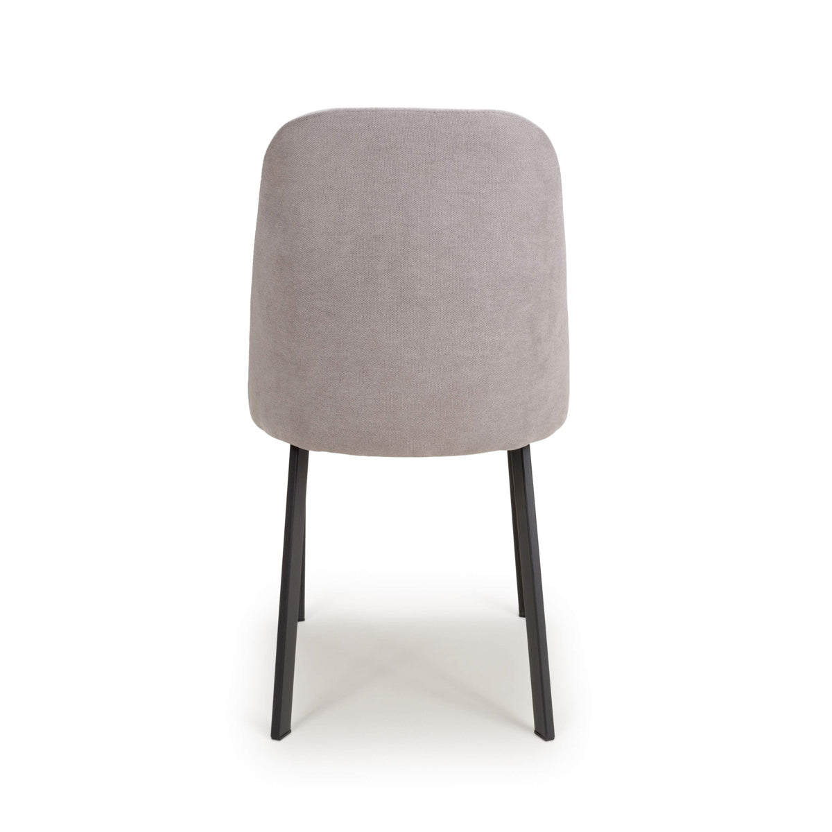 Linen Fabric Dining Chairs in Set Of 2 With Black Metal Legs - Linden