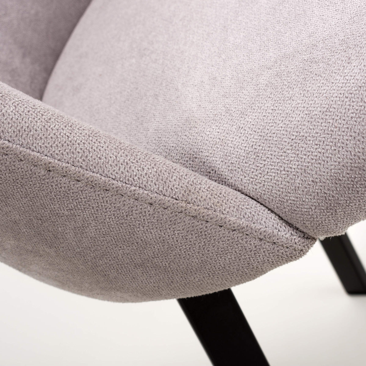 Linen Fabric Dining Chairs in Set Of 2 With Black Metal Legs - Linden