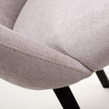 Linen Fabric Dining Chairs in Set Of 2 With Black Metal Legs - Linden