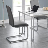 Linen Fabric Dining Chairs in Set Of 2 Cantilever - Roma