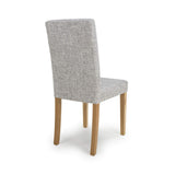 Linen Fabric Dining Chairs in Set Of 2 With Natural Rubberwood Legs - Finley