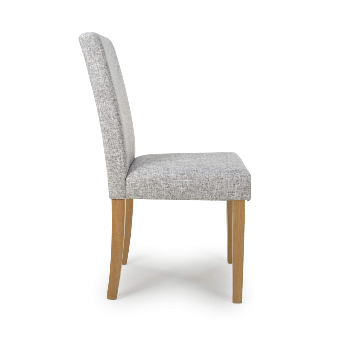 Linen Fabric Dining Chairs in Set Of 2 With Natural Rubberwood Legs - Finley