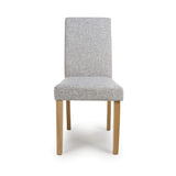 Linen Fabric Dining Chairs in Set Of 2 With Natural Rubberwood Legs - Finley