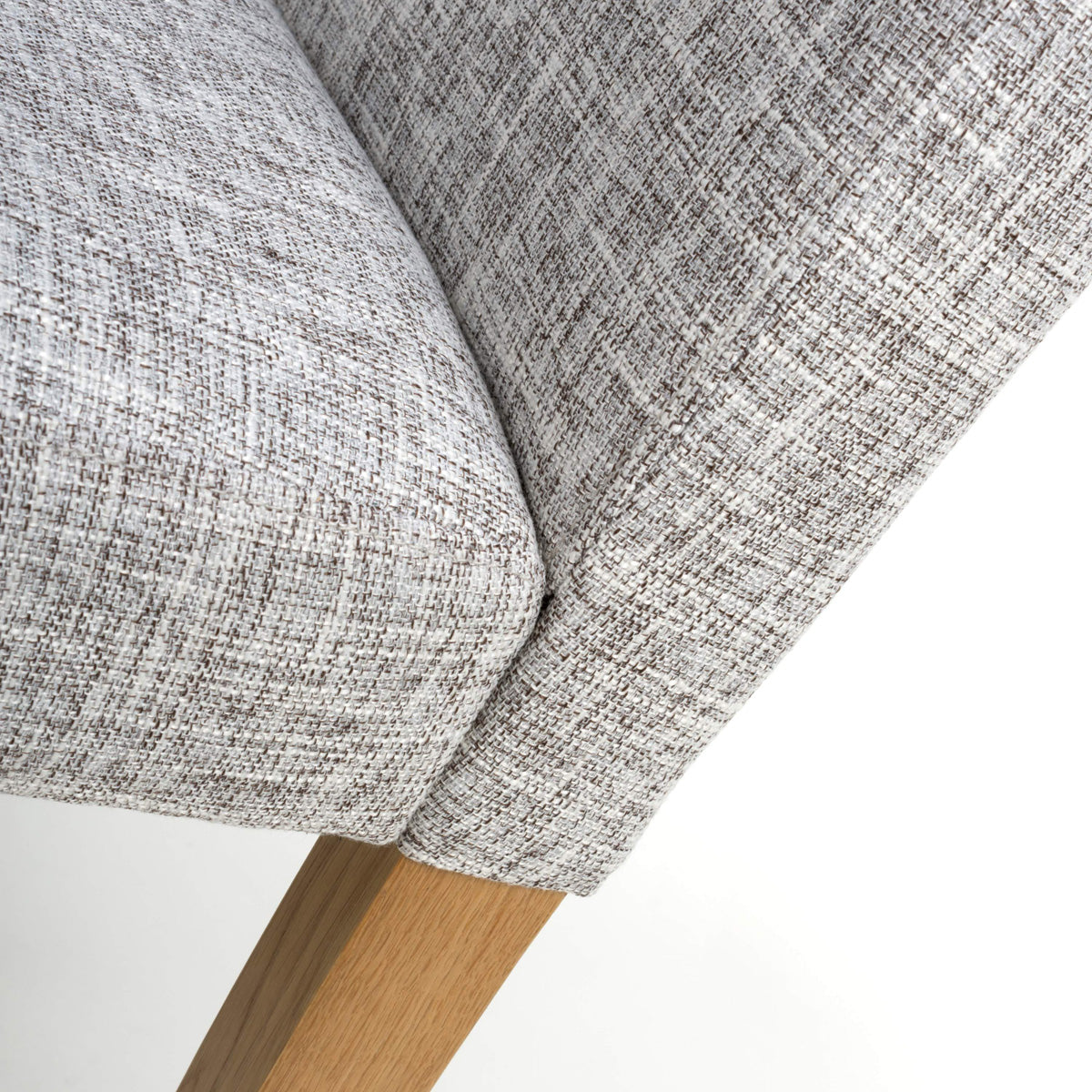 Linen Fabric Dining Chairs in Set Of 2 With Natural Rubberwood Legs - Finley
