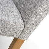 Linen Fabric Dining Chairs in Set Of 2 With Natural Rubberwood Legs - Finley