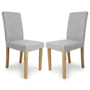 Linen Fabric Dining Chairs in Set Of 2 With Natural Rubberwood Legs - Finley