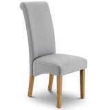 Linen Fabric Dining Chairs in Set Of 2 Scrollback - Rio