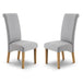 Linen Fabric Dining Chairs in Set Of 2 Scrollback - Rio