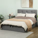 Linen Fabric Double Ottoman Storage Bed 141cm Wide - Velmora