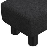 Linen Fabric Footstool 40cm Wide With Plastic Legs - Velmora