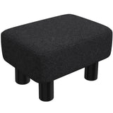 Linen Fabric Footstool 40cm Wide With Plastic Legs - Velmora