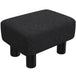 Linen Fabric Footstool 40cm Wide With Plastic Legs - Velmora
