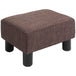 Linen Fabric Footstool 40cm Wide With Plastic Legs - Velmora