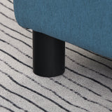 Linen Fabric Footstool 40cm Wide With Plastic Legs - Velmora