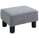 Linen Fabric Footstool 40cm Wide With Plastic Legs - Velmora