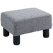 Linen Fabric Footstool 40cm Wide With Plastic Legs - Velmora