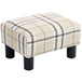Linen Fabric Footstool 40cm Wide With Plastic Legs - Velmora