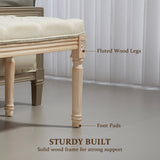 Linen Fabric Hallway Seating Bench 115cm Wide With Wooden Frame - Velmora