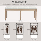 Linen Fabric Hallway Seating Bench 117cm Wide With Wooden Frame - Velmora