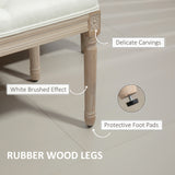 Linen Fabric Hallway Seating Bench 117cm Wide With Wooden Frame - Velmora