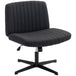 Linen Fabric Home And Office Chair 61cm Wide Armless With Criss Cross Legs - Velmora